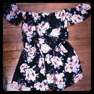 EMETLA Black Floral Romper